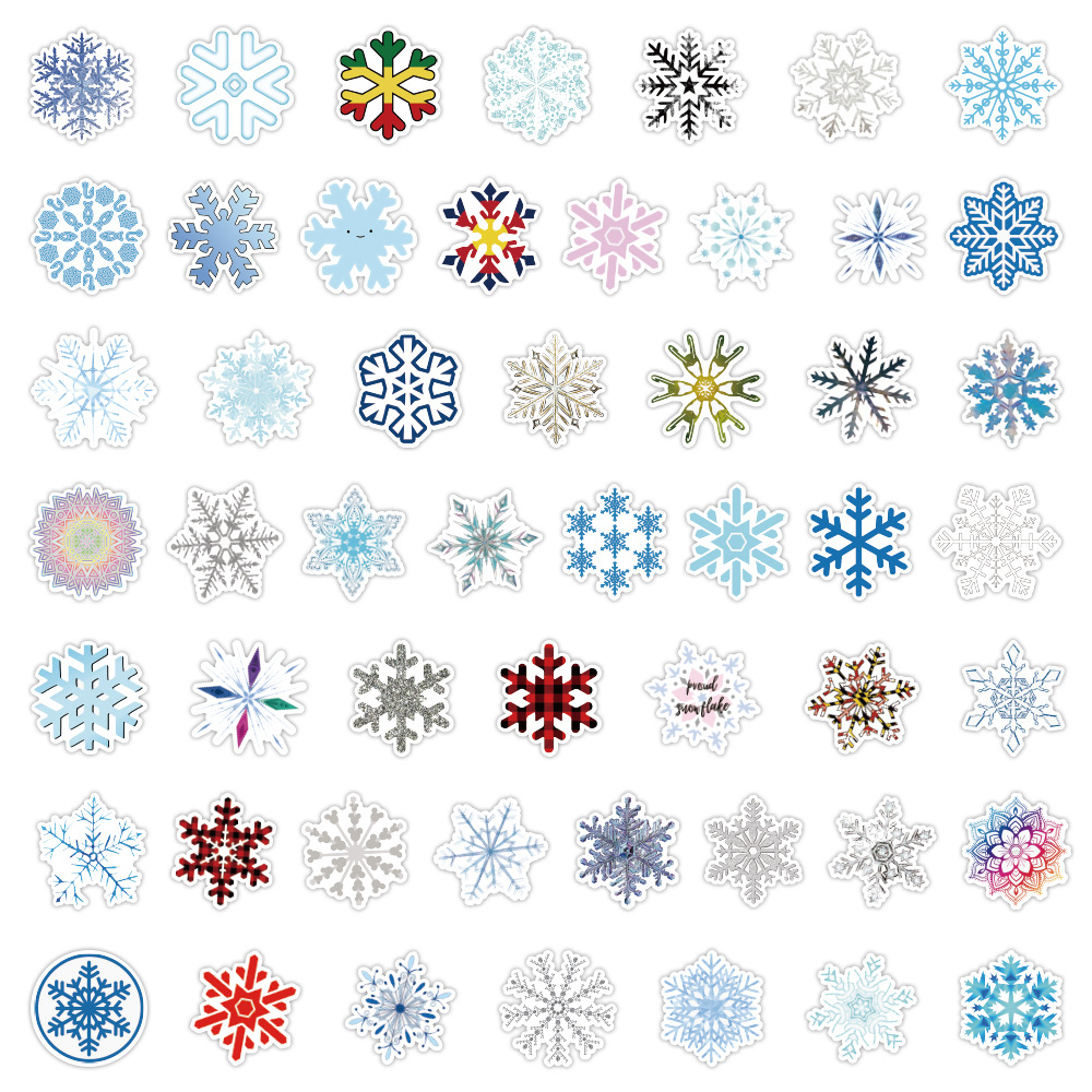 2:B A group of 50 snowflakes