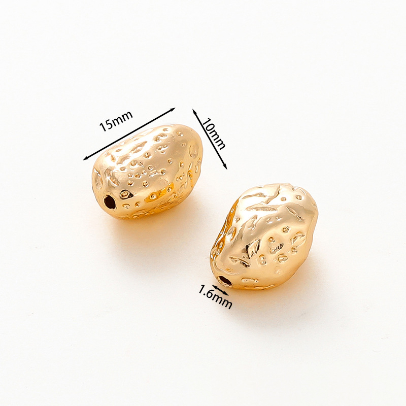 18K pure gold irregular beads (10*14mm) 4 pcs