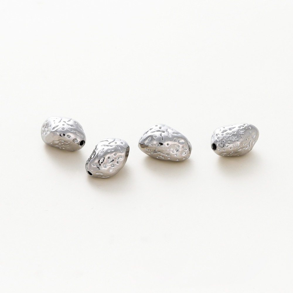 Platinum color preserving gold irregular beads (10