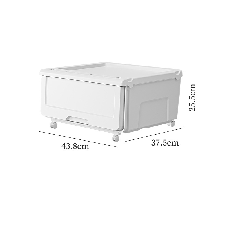 2412 Drawer storage box pure white with wheel