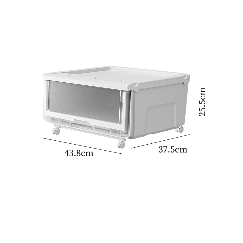 2412 drawer type storage box white transparent wheel