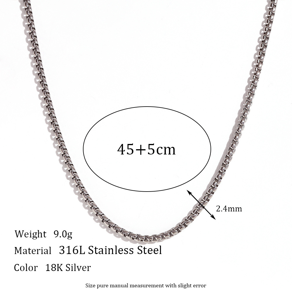 Steel necklace -45cm+5cm