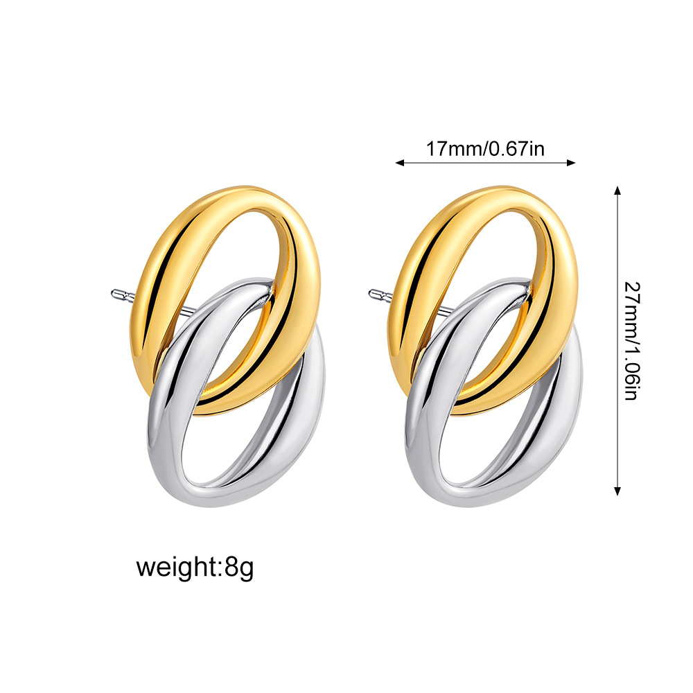 3:27mm Gold and silver elliptical double ring