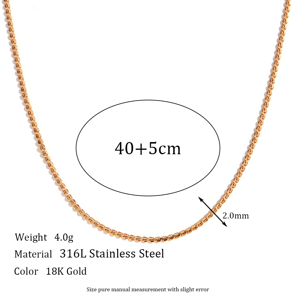 1.8mm S chain - Gold necklace -40cm 5cm