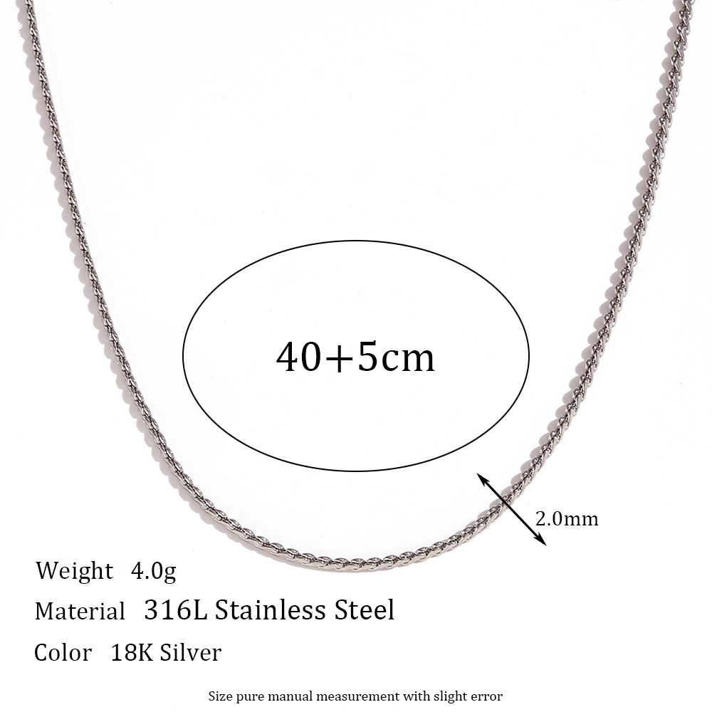 1.8mm S chain - Steel necklace -40cm 5cm