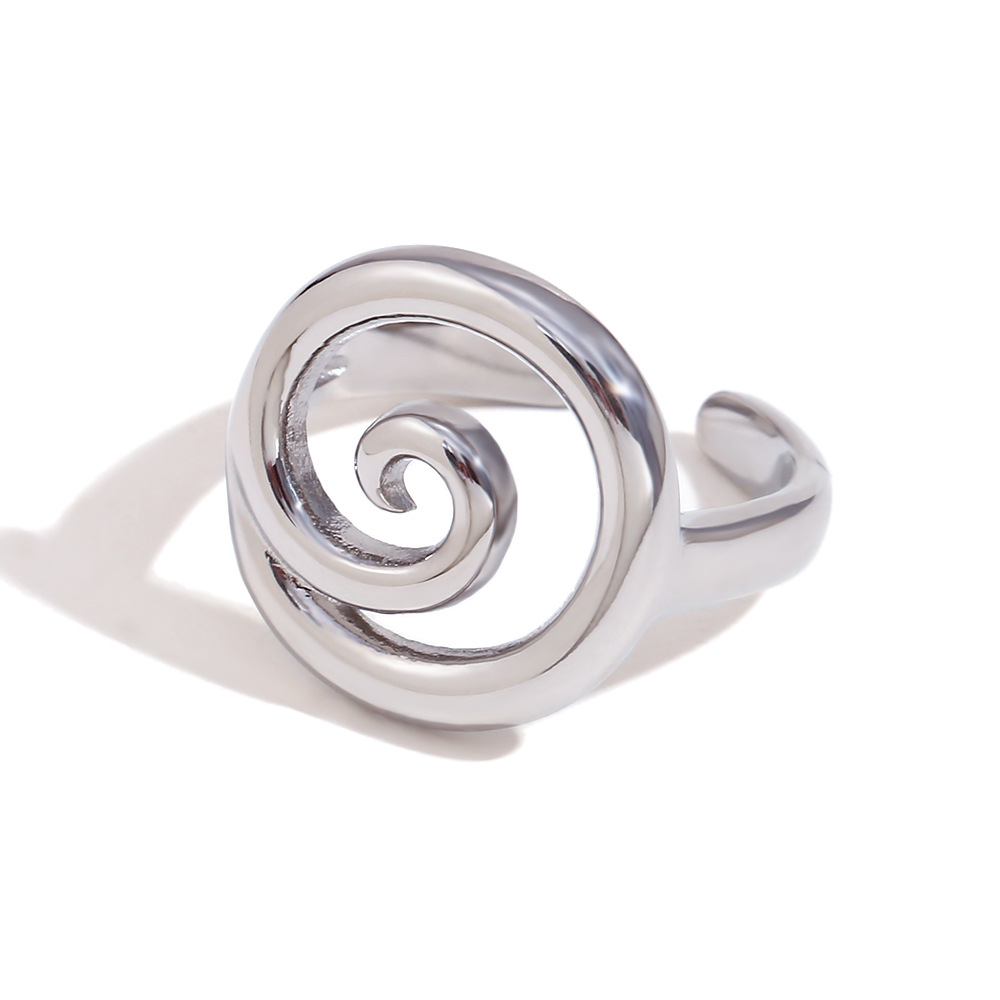 16:Scroll Ring - Steel color