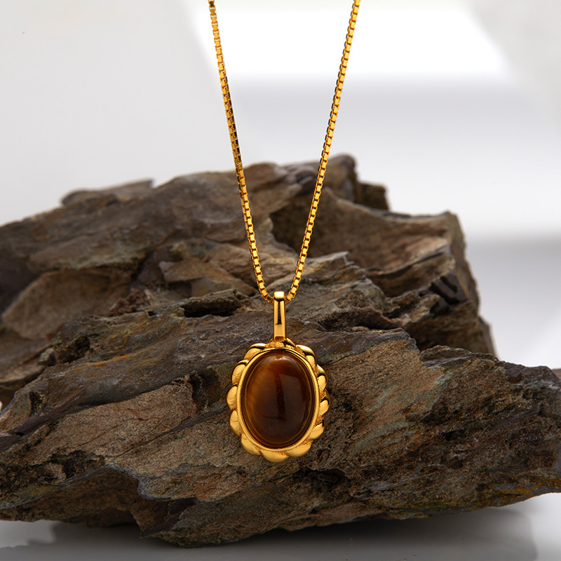 2 Tiger-eye necklace 45cm