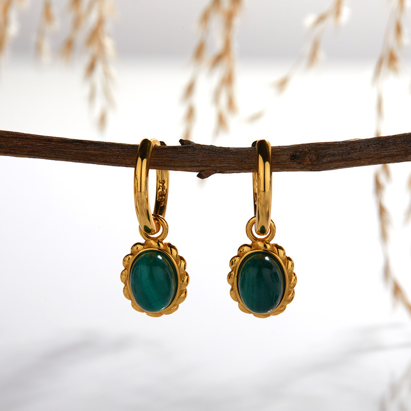 15 Malachite earring