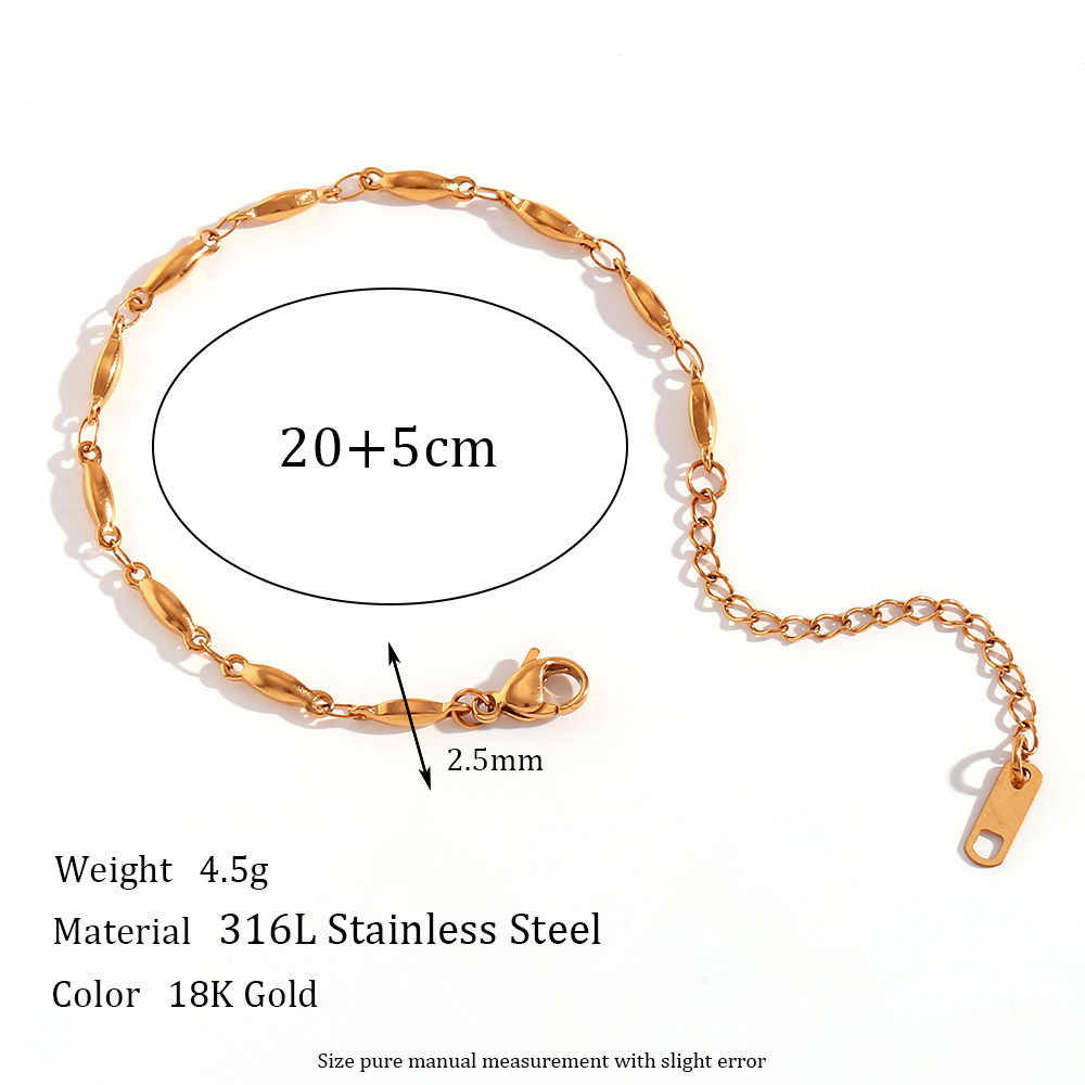 2.5mm handmade chain - Gold Anklet -20cm+5cm