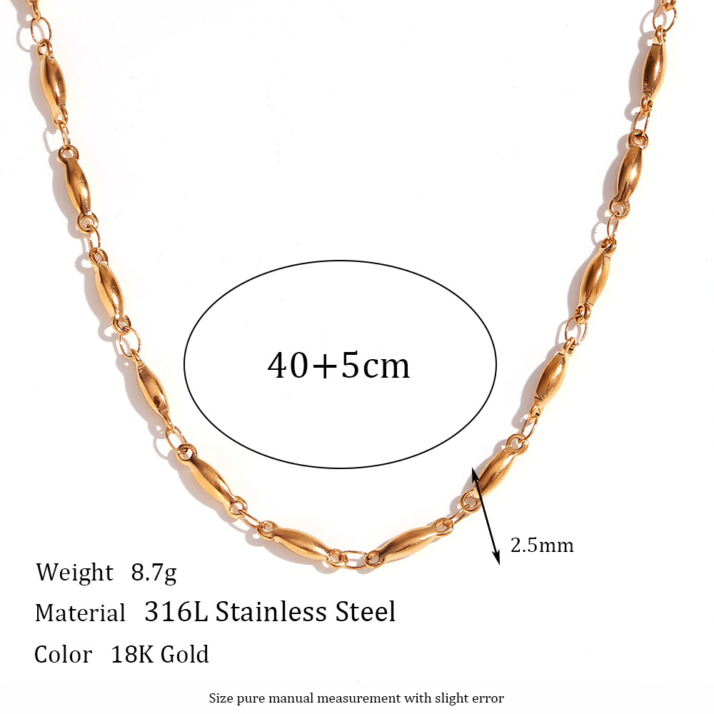 3:2.5mm handmade chain - Gold necklace -40cm 5cm