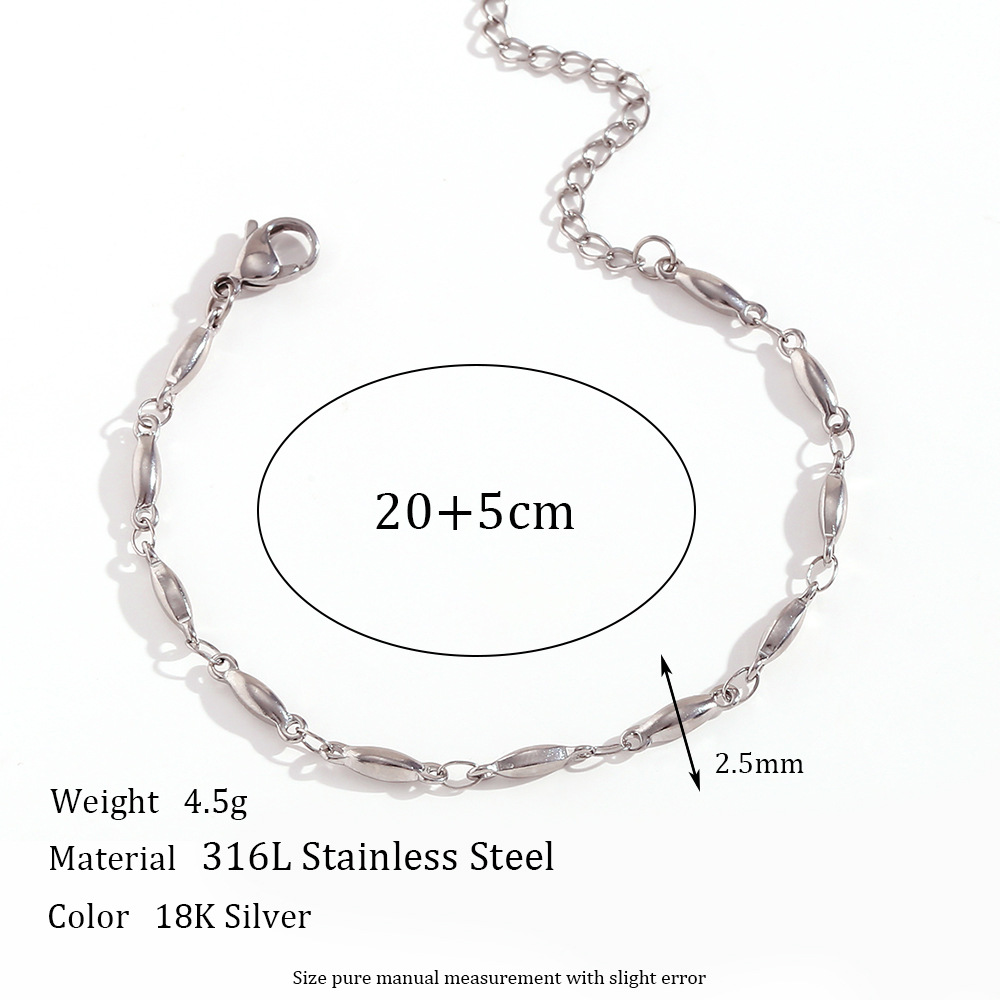 8:2.5mm handmade chain - Steel anklet -20cm 5cm