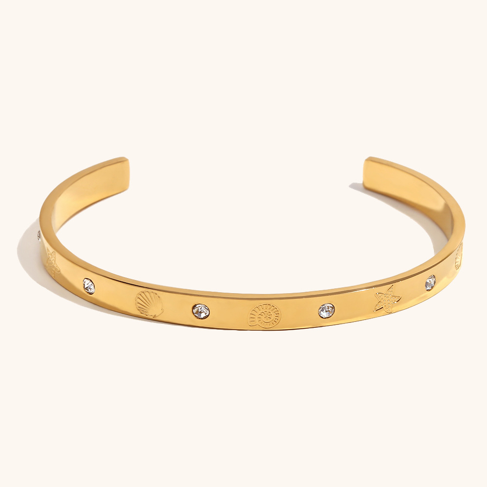 The third style of ocean wind pattern bracelet-gold