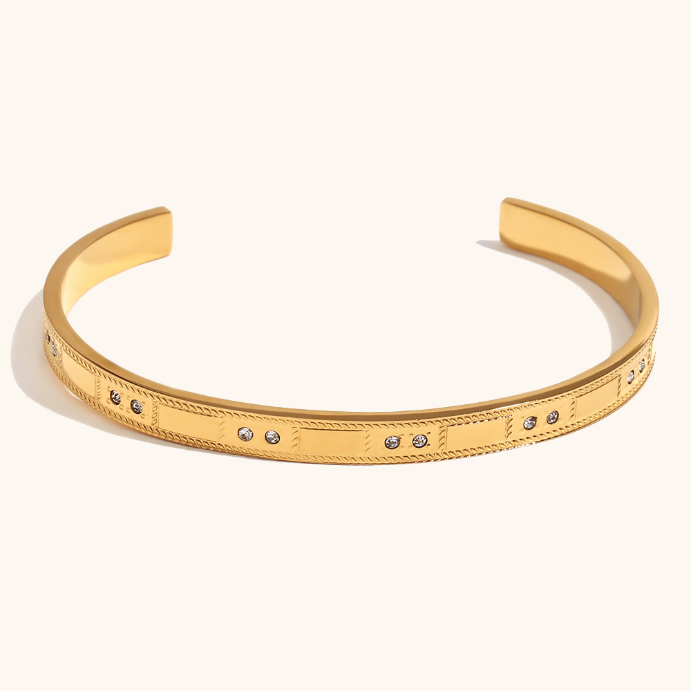 6:Geometric design series bracelet second-gold