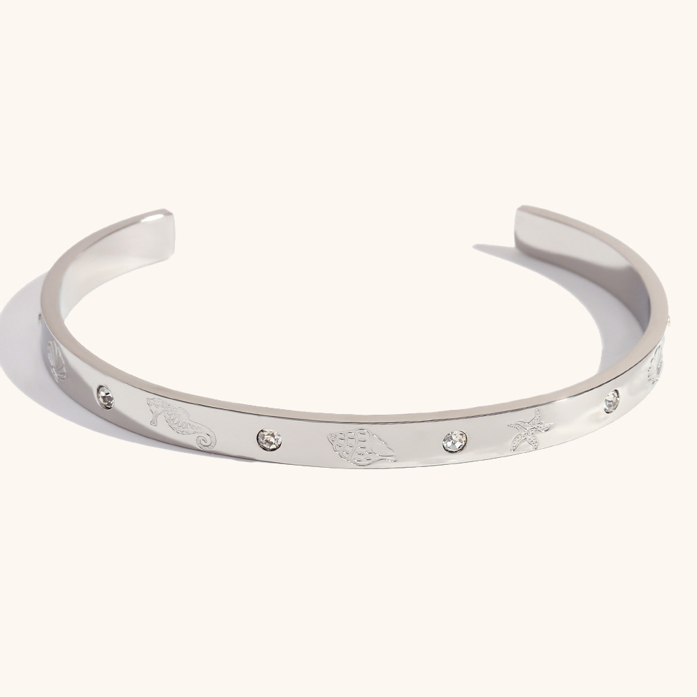 The first Bangle in ocean wind design series-steel color