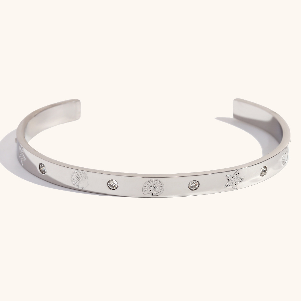 The third style of ocean wind pattern bracelet-steel color