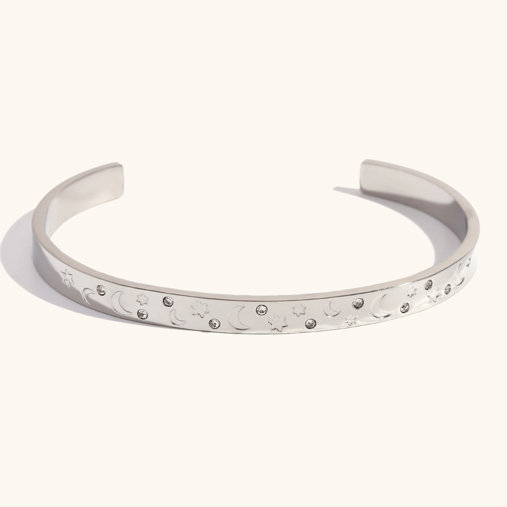 Geometric design series bracelet third-steel color