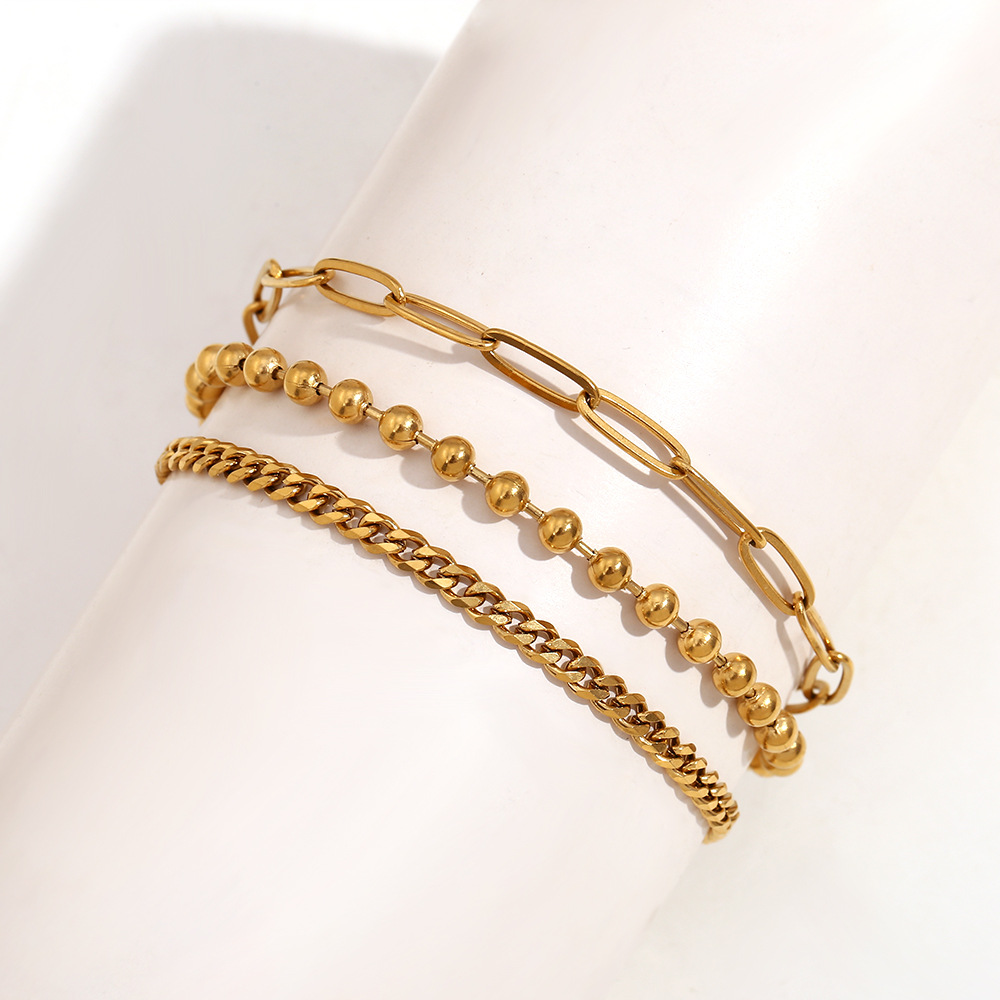 9:3 layer chain combination with No. 1 anklet - Gold