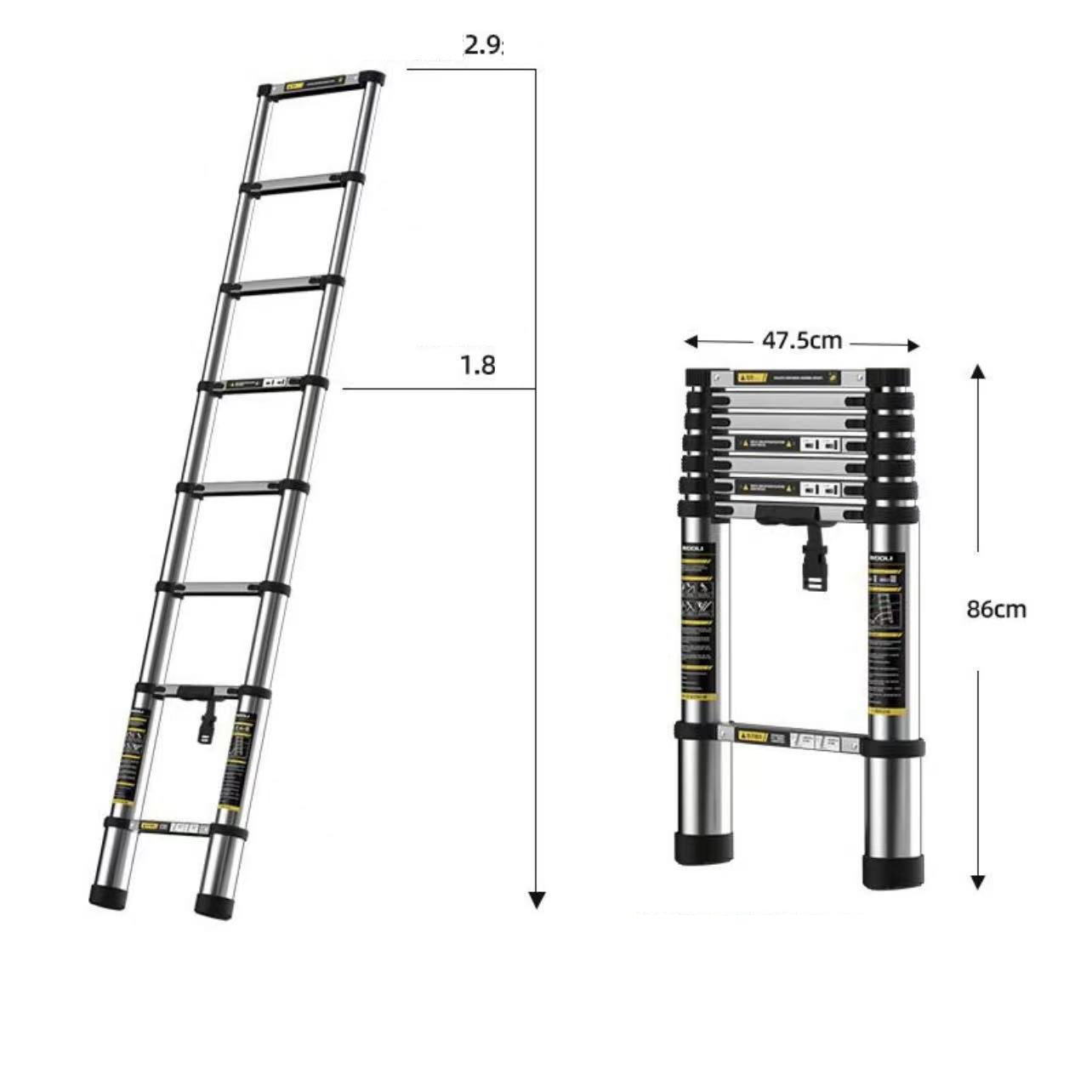 Thickened seamless steel pipe ladder 3.1 meters