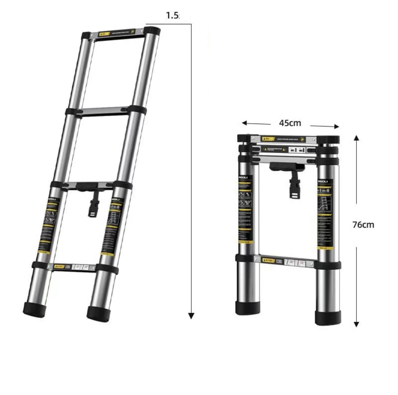 Thickened seamless steel pipe ladder 1.5 meters