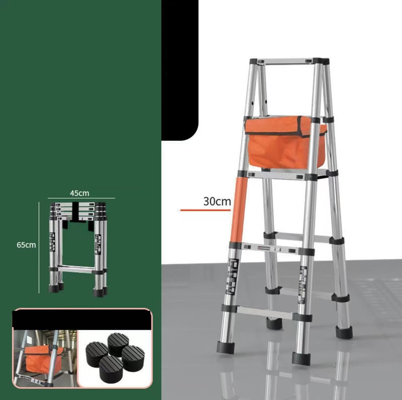 Thickened seamless steel pipe step ladder 1.4 and 1.4 meters