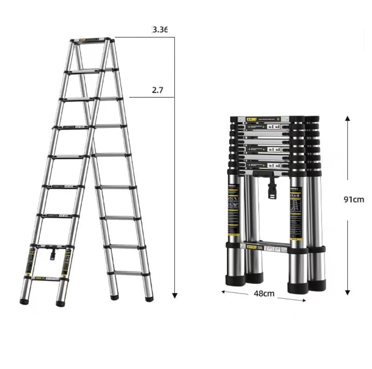 Thickened seamless steel pipe miter ladder 3.5 and 3.5 meters