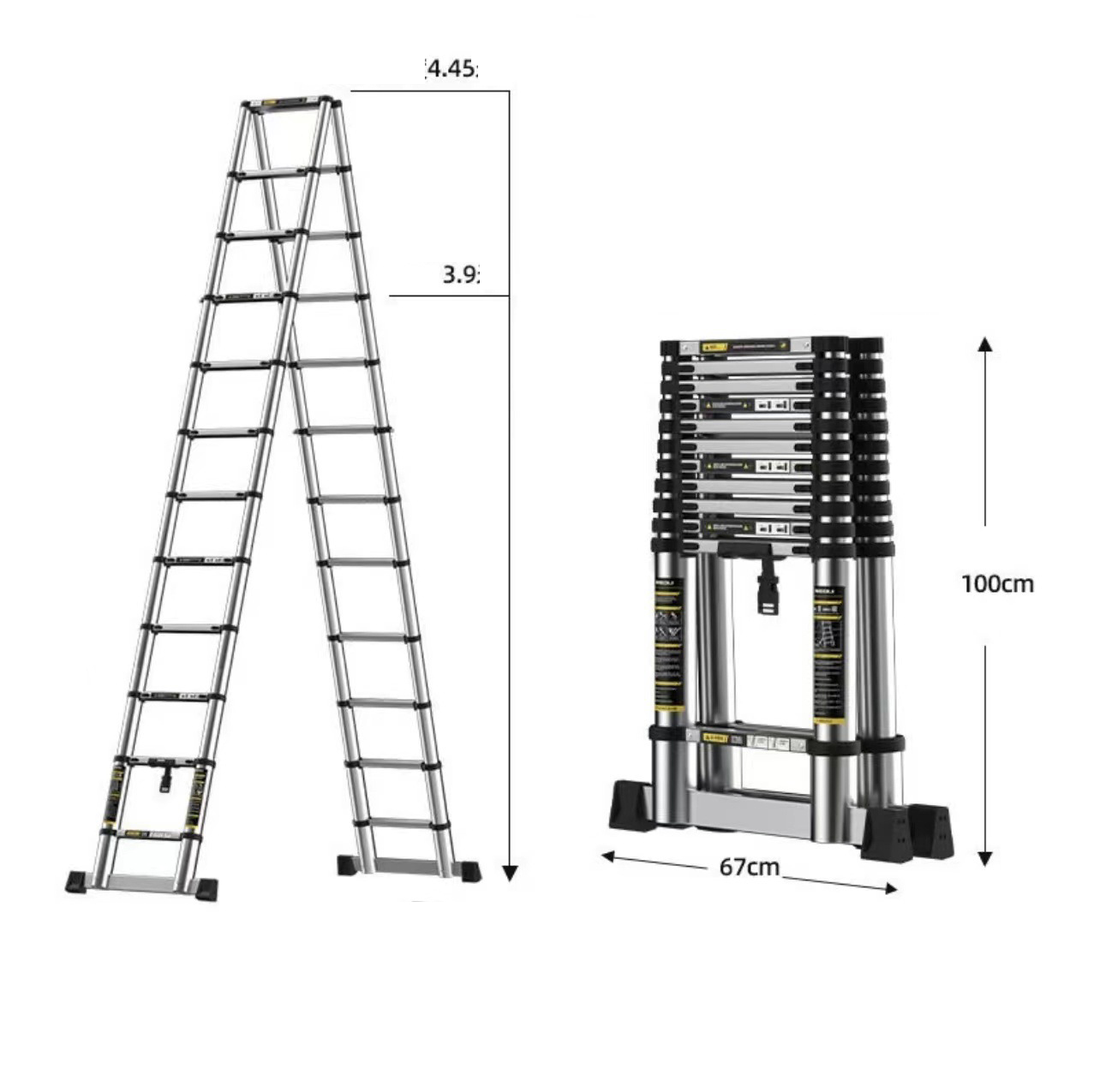 Thickened seamless steel pipe step ladder 4.3 and 4.3 meters