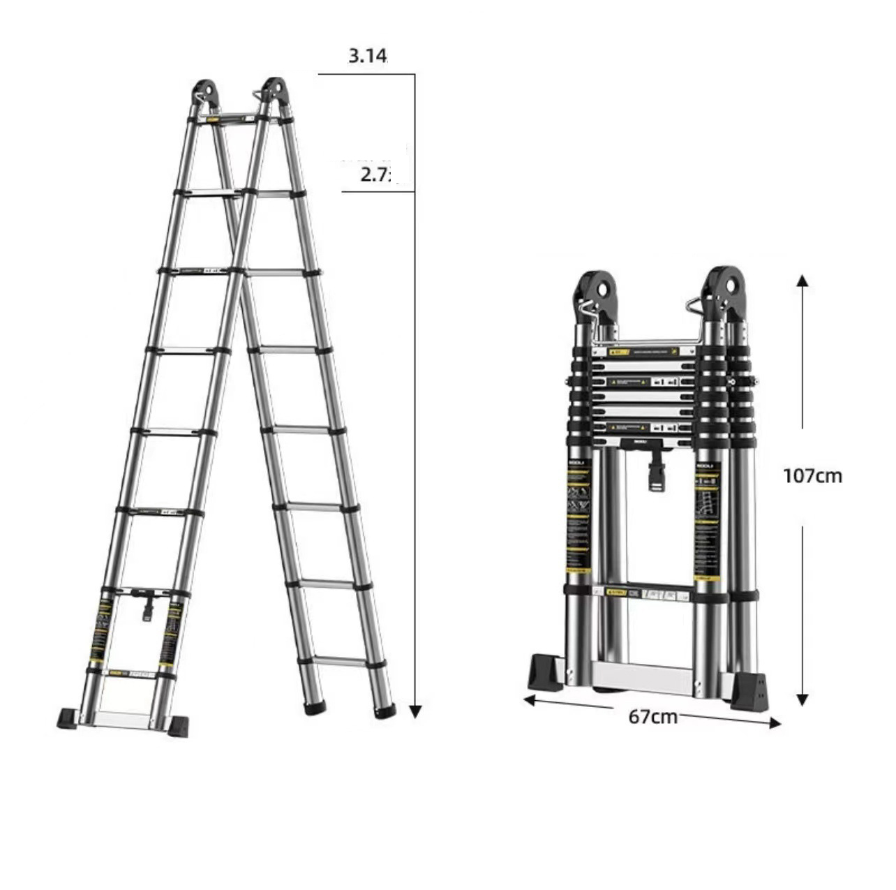 Thickened seamless steel pipe multi-functional 3.3 meters joint ladder