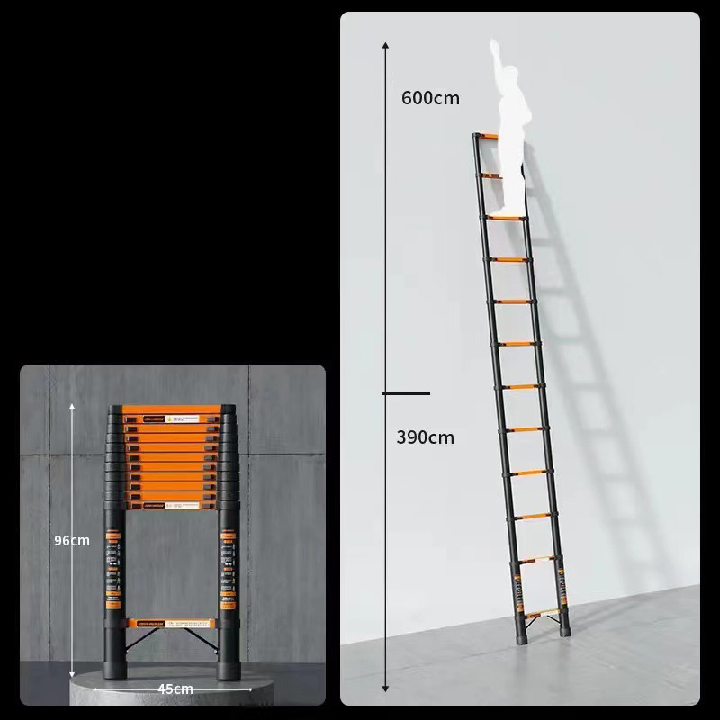 Reinforced and hardened steel ladder 4.7 meters feed hook