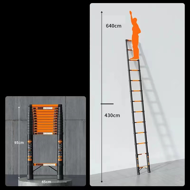 Reinforced and hardened steel ladder 5.1 meters feed hook