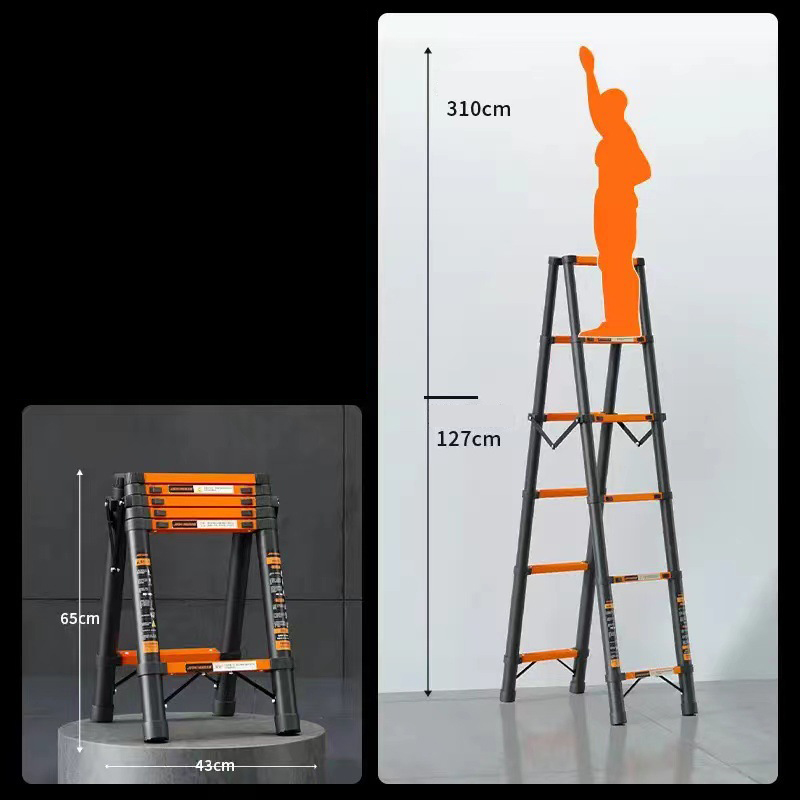 Reinforced and hardened steel home step ladder 1.7 meters