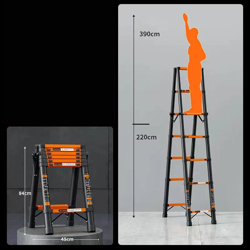 Reinforced and hardened steel with human step ladder 2.7 meters