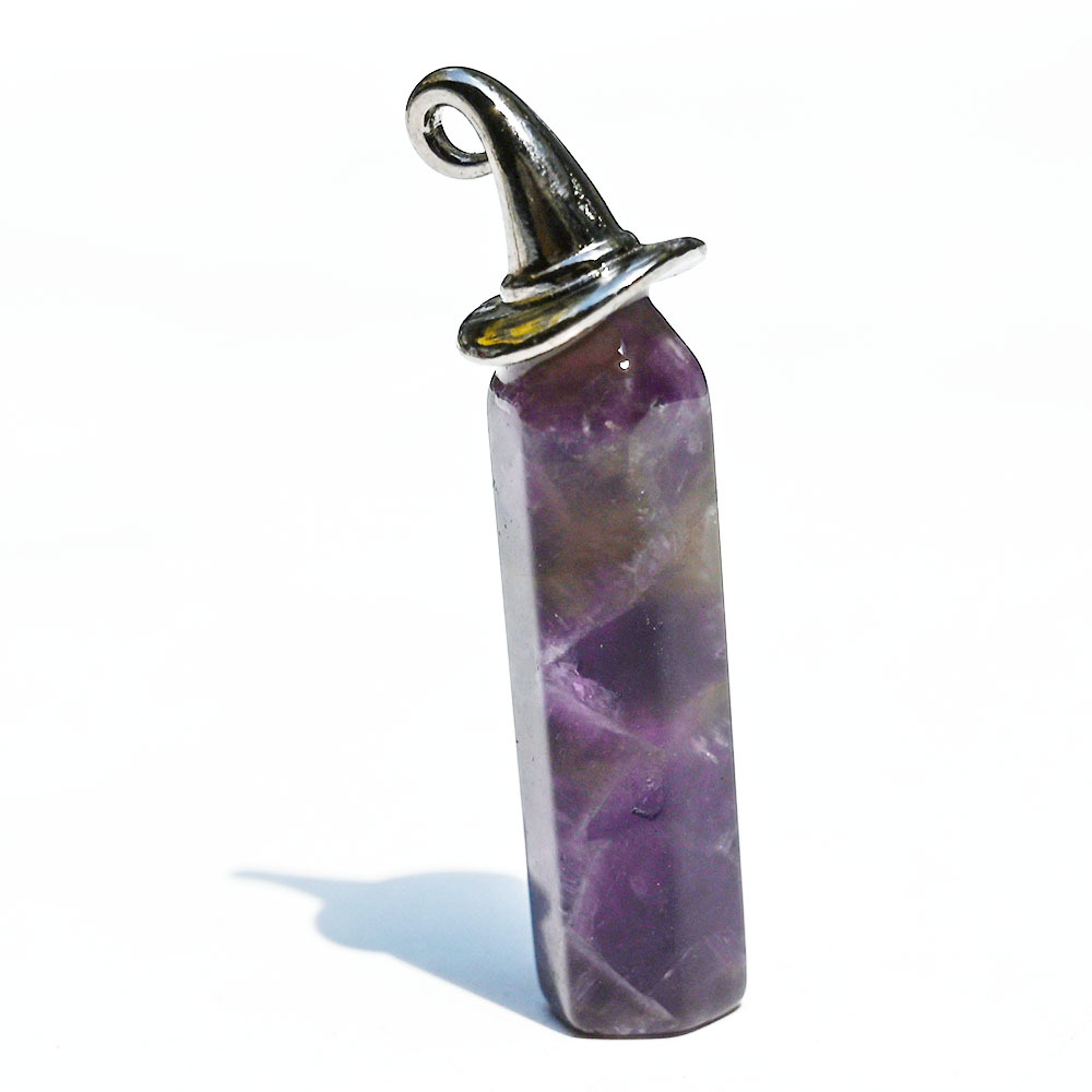 Hexagonal prism single cusp amethyst about 10*40mm