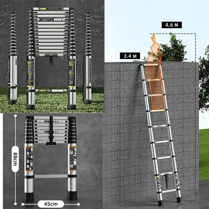 [High quality stainless steel] 3.5m straight ladder