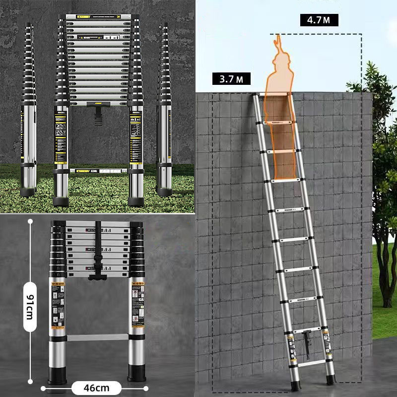 [High quality stainless steel] 3.9m straight ladder