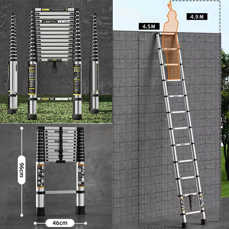 [High quality stainless steel] 4.7m straight ladder