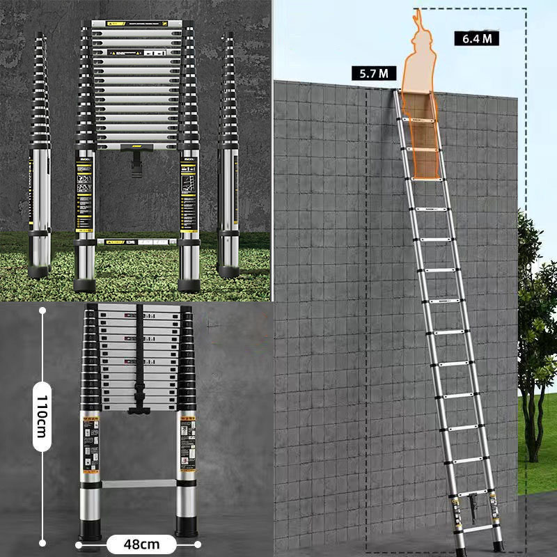 [High quality stainless steel] 5.9m straight ladder