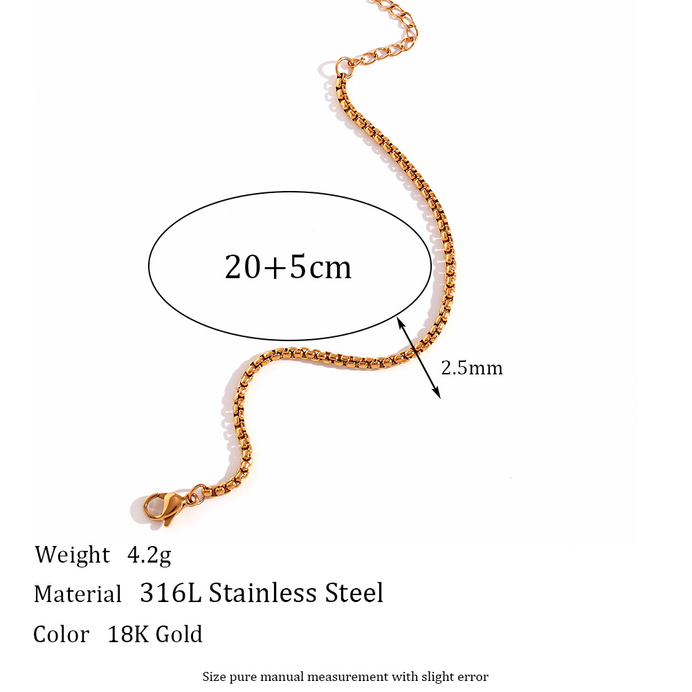 2.2mm hammer round imitation pearl chain - Gold an