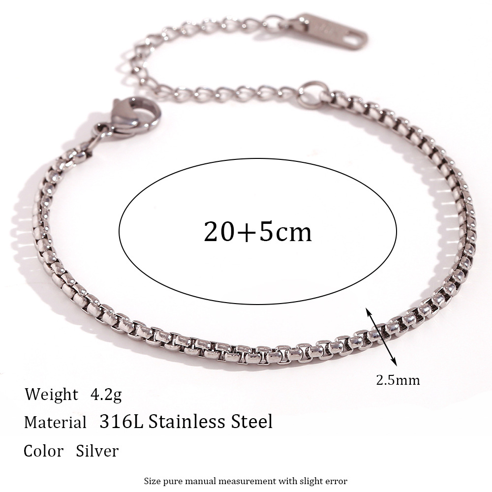 8:2.2mm hammer round imitation pearl chain - steel anklet -20cm 5cm