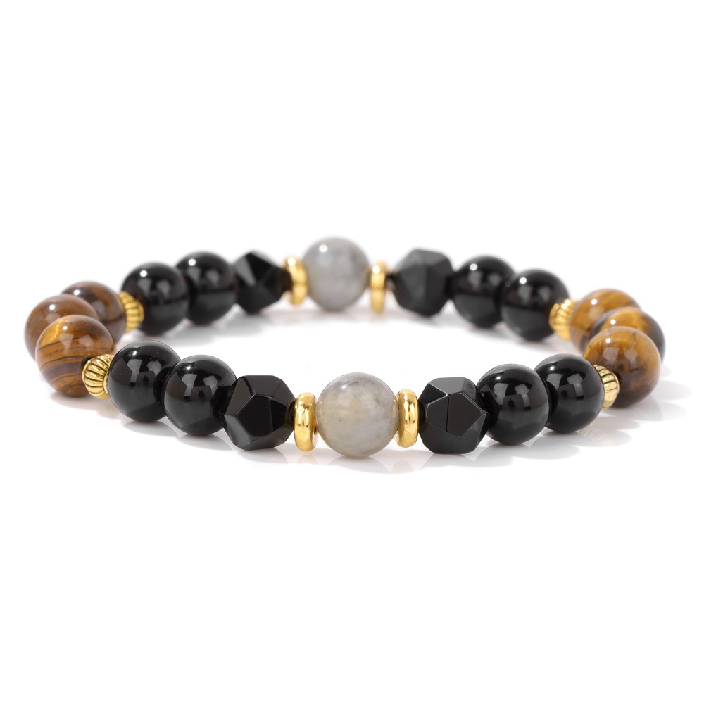 4:Yellow tiger eye stone black agate