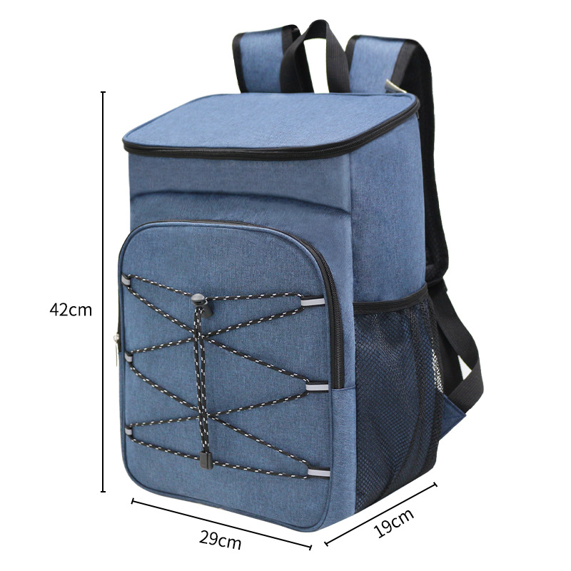 Backpack thermal bag drawstring navy blue