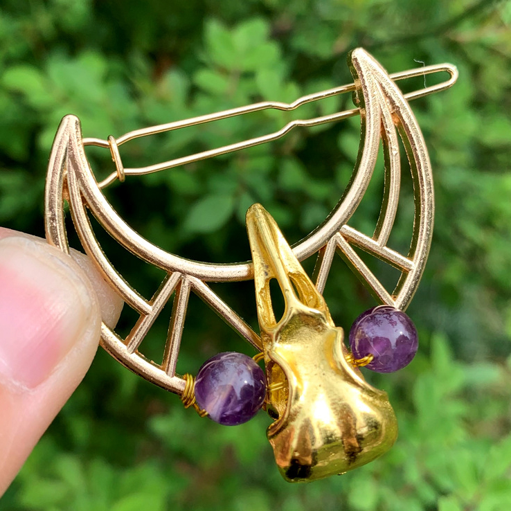 4:Gold purple crystal beads