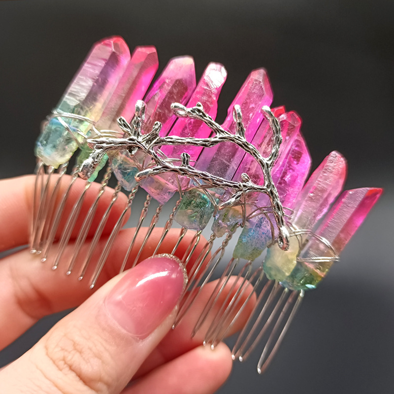 Pink green crystal