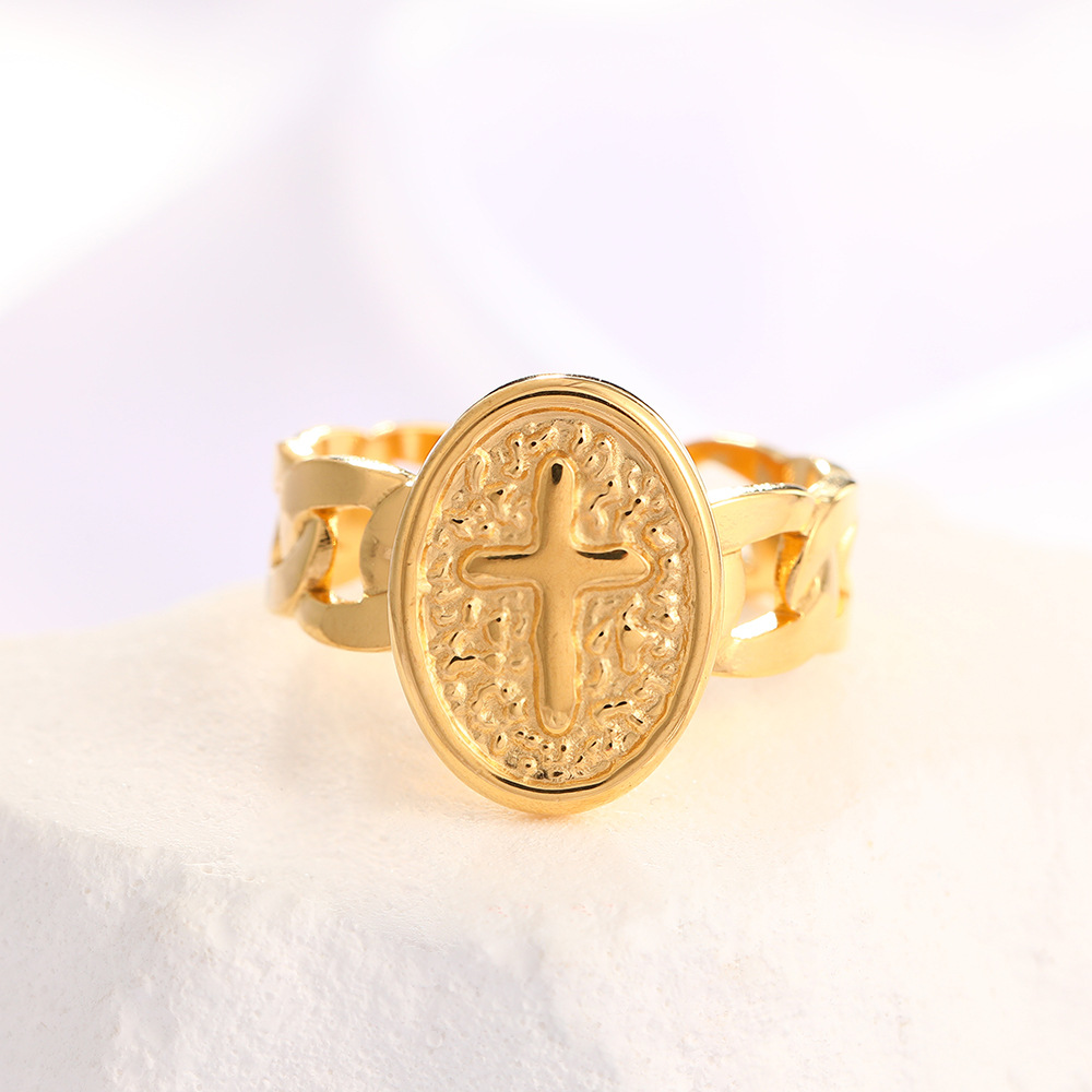 11:18k true gold circle cross