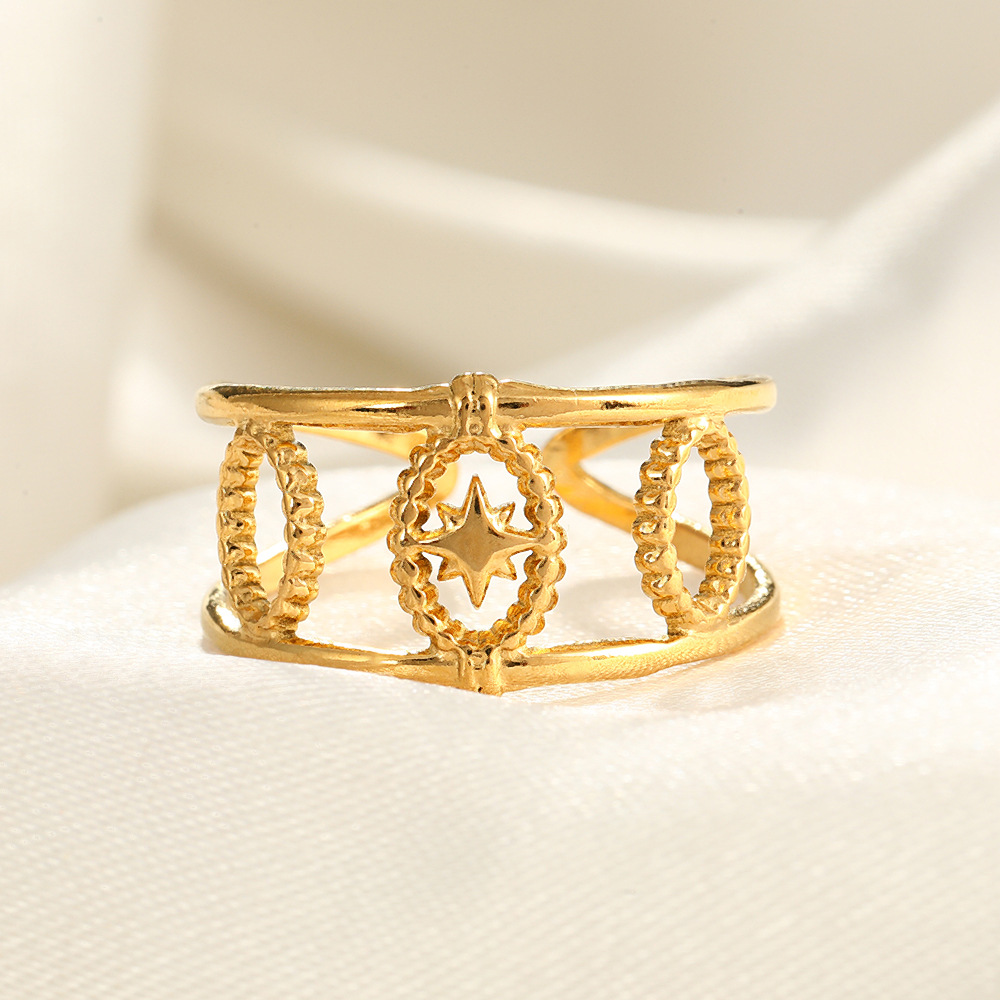 18k real gold annular ellipse