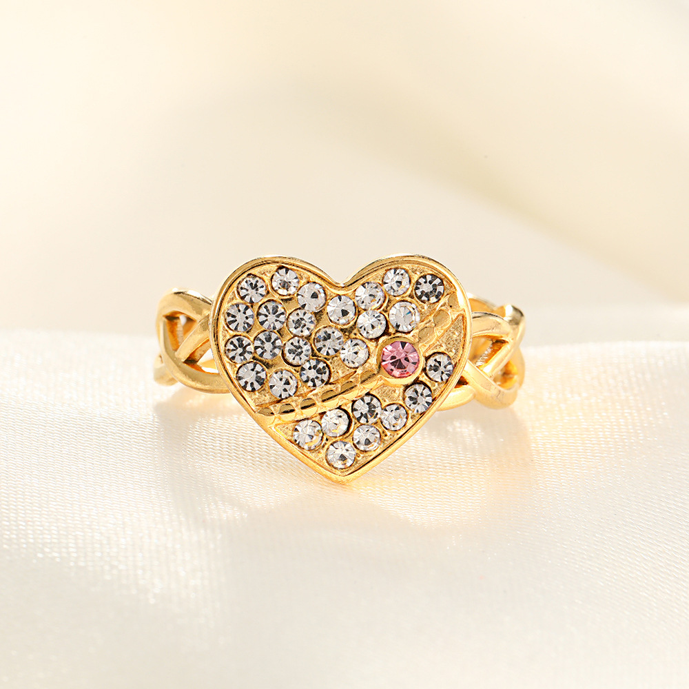 18k real gold love pink diamond