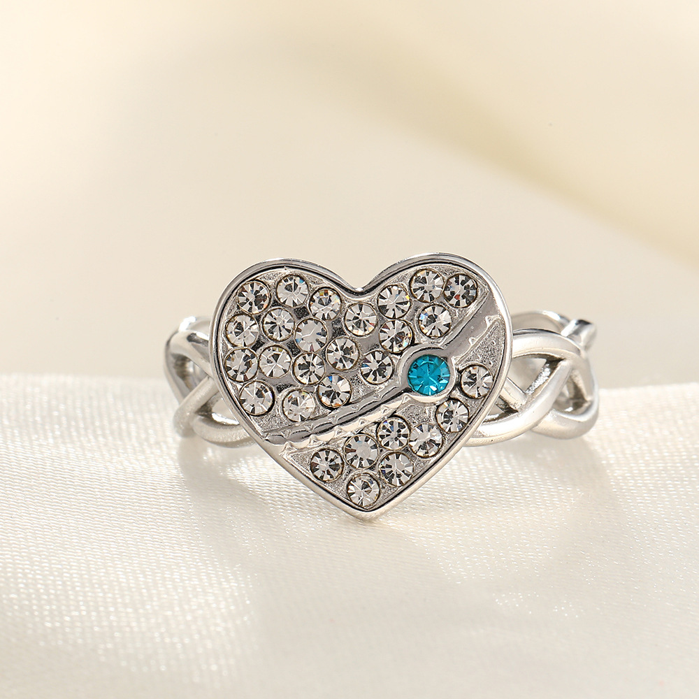 Steel color love blue diamond