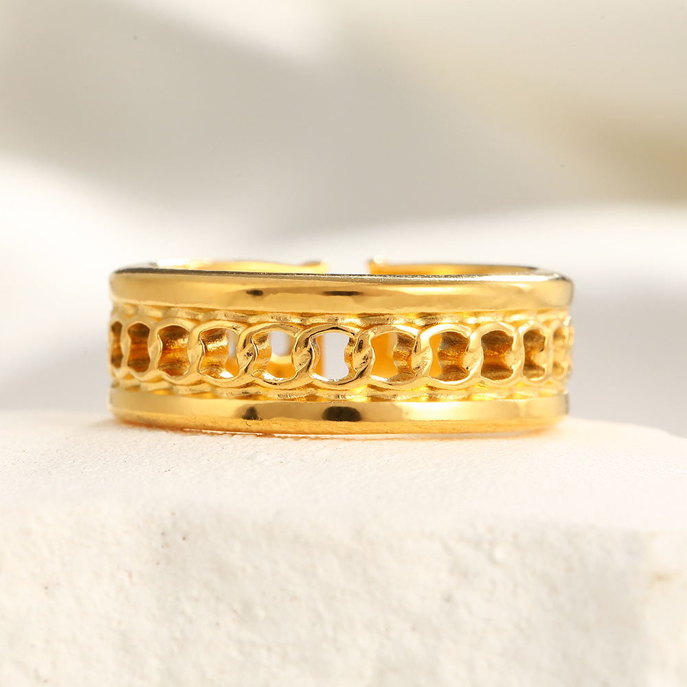 1:18k real gold ring hollow