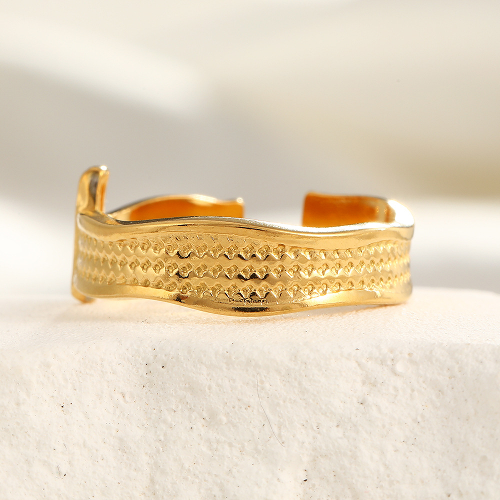 18k real gold wave