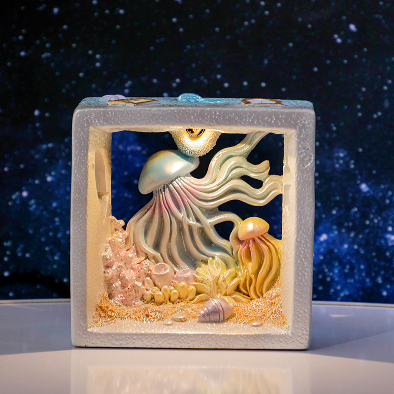 Square night light-jellyfish