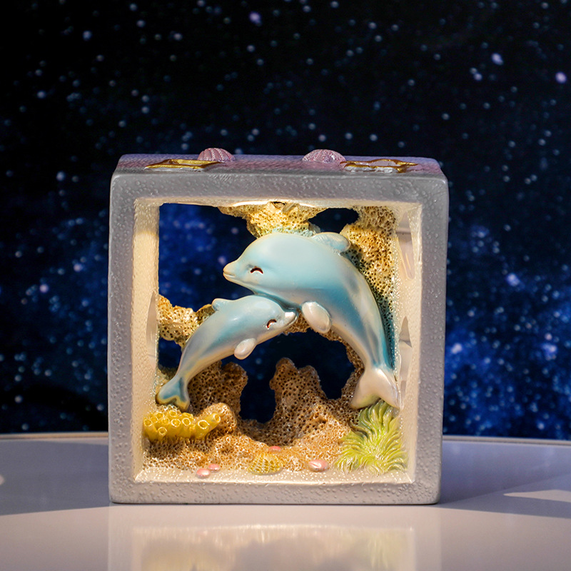 Square Night Light - Dolphin